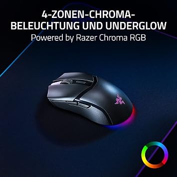 Razer Cobra HyperSpeed - Wireless Lightweight Customizable Gaming Mouse - 62g - 26K DPI Sensor - AI Prompt Master - 1000Hz Polling Rate - Wireless 2.4GHz & Bluetooth - Chroma RGB - PC/Mac Black