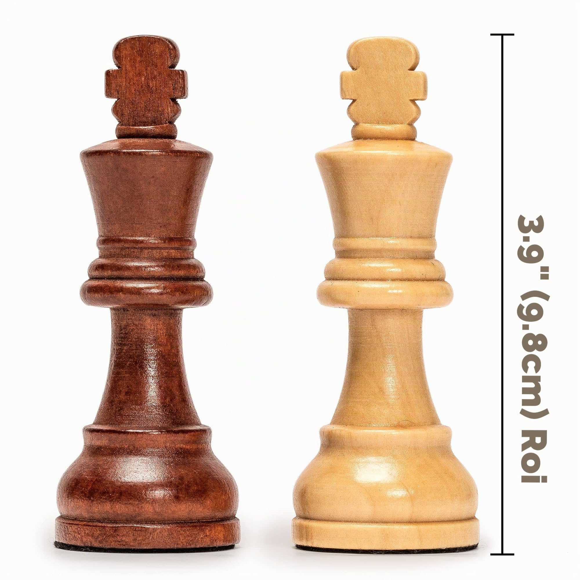Husaria Staunton Tournoi No. 6 Jeu de pièces d'échecs avec 2 Reines supplémentaires et Une boîte en Bois, Rois de 98 millimètres