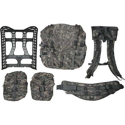 USGI Previously Issued UCP ACU Large Rucksack Complete w Frame, Hip Belt, Shoulder Straps, Sustainment Pouches