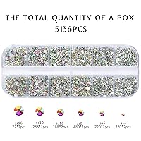 Vista 61 de 3820Pcs Light Green Flatback Rhinestones for Bedazzling, 2-6.5mm Small Rhinestones Diamonds Kit, Flat Back Crystals Gems for Nail Art and Crafts