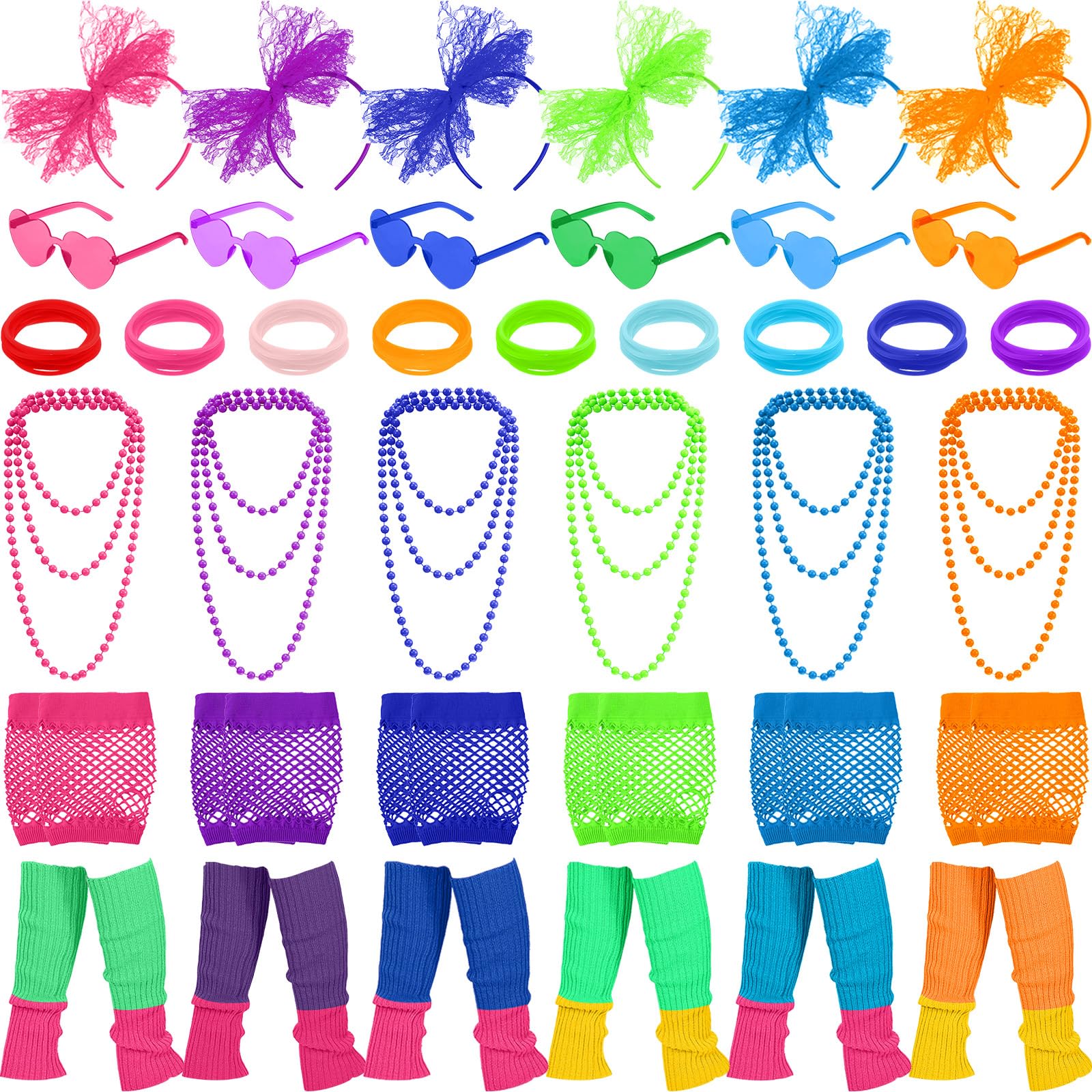 Panitay 80s Neon Costume Accessories for Women