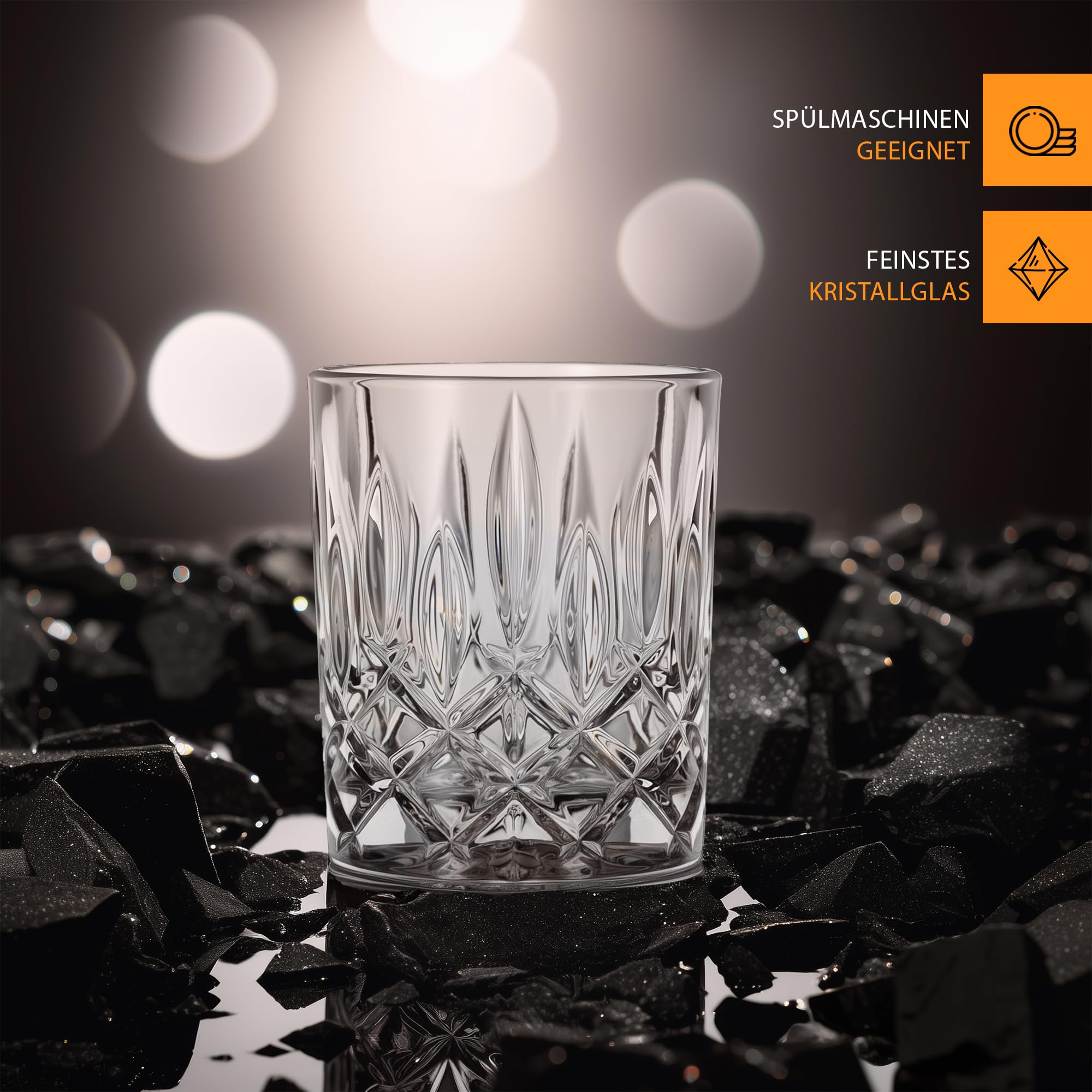 Nachtmann 2-częściowy zestaw szklanek do whisky, 295 ml, kolor taupe, Noblesse, 104242, ze szkła kryształowego, szklanki do whisky, nadają się do mycia w zmywarce