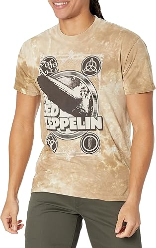 Liquid Blue Men's Zeppelin Poster T-Shirt, Tie Dye, X-Large