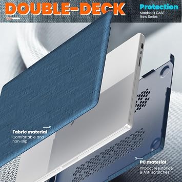 Case for MacBook Pro 14 inch 2024-2021 M4 M3 M2 M1 Pro Max Chip A3112 A3185 A3401 A2918 A2992 A2779 A2442, Woven Fabric Protective Cover with Foldable Kickstand