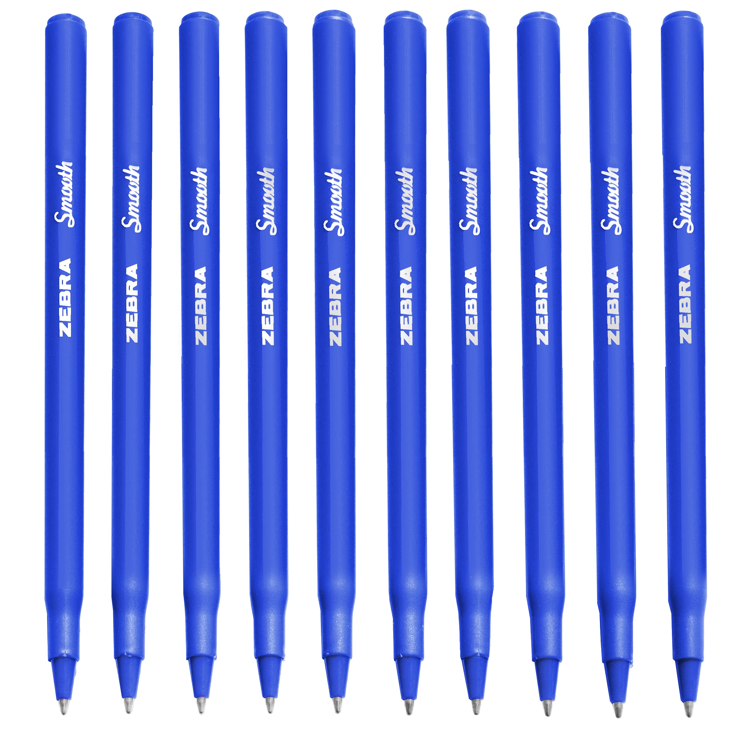 Zebra Smooth Stick Ballpoint Pens - 0.7mm Nib - Blue - Pack of 10