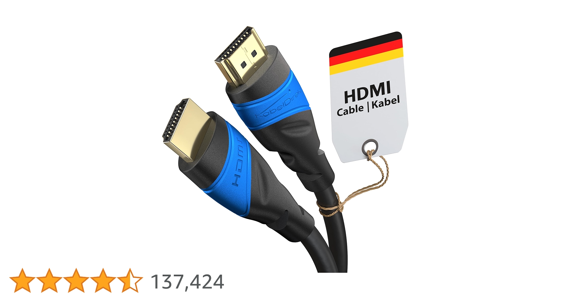 KabelDirekt - 8K / 4K HDMI Cable - 5m & More HDMI Cables (0.15m-22.5m) - German-Engineered HDMI Lead - Supports 10K/8K@60Hz/4K@120Hz - HDMI Cable for HDTV, PC, PS5, Xbox, Switch KabelDirekt - 8K / 4K HDMI Cable - 5m & More HDMI Cables (0.15m-22.5m) - German-Engineered HDMI Lead - Supports 10K/8K@60Hz/4K@120Hz - HDMI Cable for HDTV, PC, PS5, Xbox, Switch