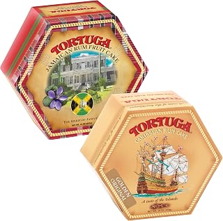 TORTUGA Golden Original and Jamaican Rum Fruit Cake - 2 Pack (1 16oz Golden Original & 1 23oz Fruitcake)