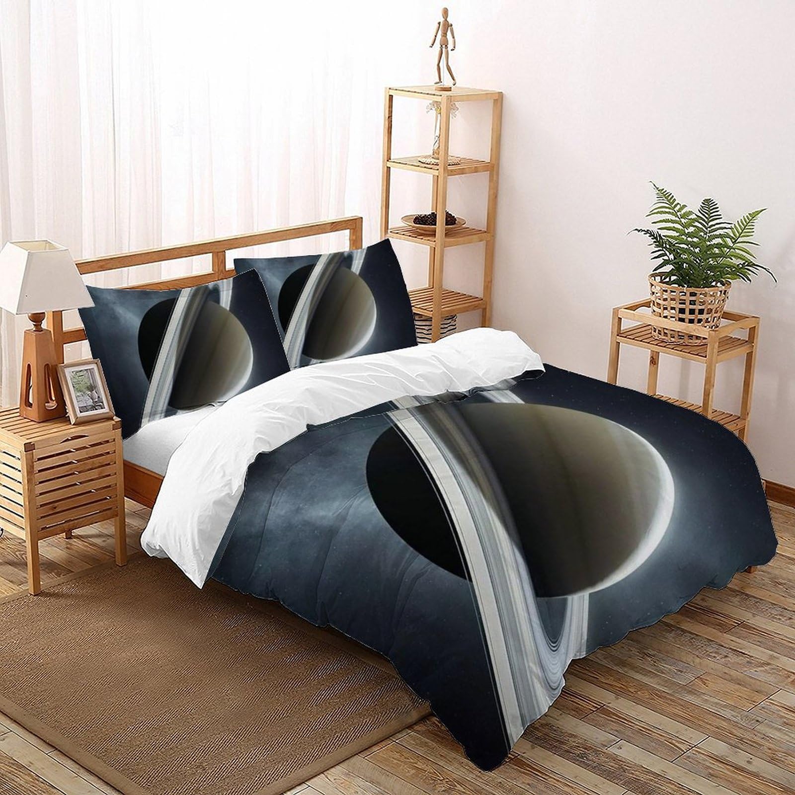 Housse de couette galaxie pour chambre d'enfant : lit Super King 260x220 cm imprimé spatial