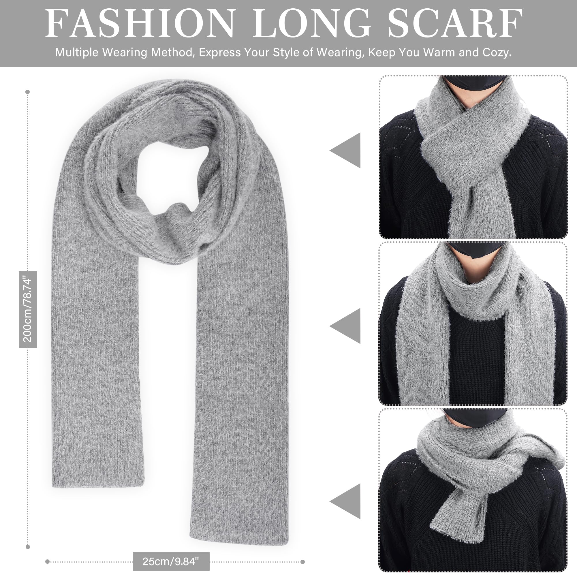 Bequemer Laden Donna Inverno Caldo Knit Beanie Cappello Touchscreen Guanti Lungo Sciarpa Set con Fleece Foderato Teschio Caps Collo Sciarpe