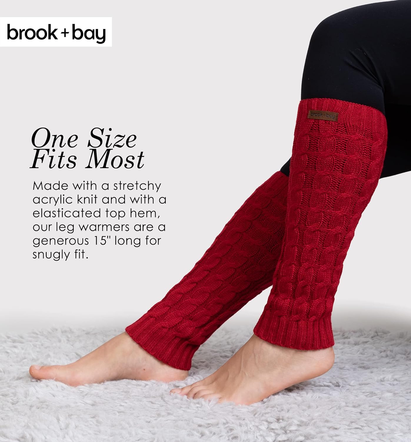 Brook + Bay Leg Warmers for Women - Cable Knit - Image 6