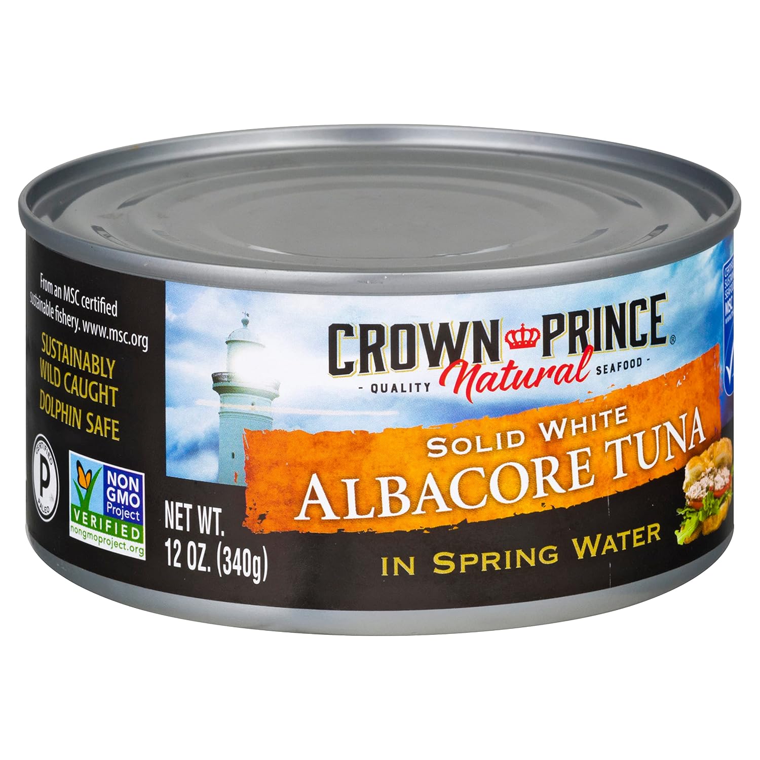 Crown Prince Natural Solid White Albacore Tuna in Spring Water, 12-Ounce Cans (Pack of 12)