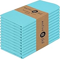 Vista 48 de Native Fab Blue Cloth Napkins, 4 Pack, 100% Cotton, 17x17 Inches, Heavy Duty, Soft Texture, Quick Drying, Great for Spring Holidays, Family