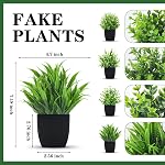 Der Rose 4 Packs Faux Plantes Petit Artificiel Mini Faux Plantes pour salle de bains Maison Bureau Étagère Noir Décor Intérieur