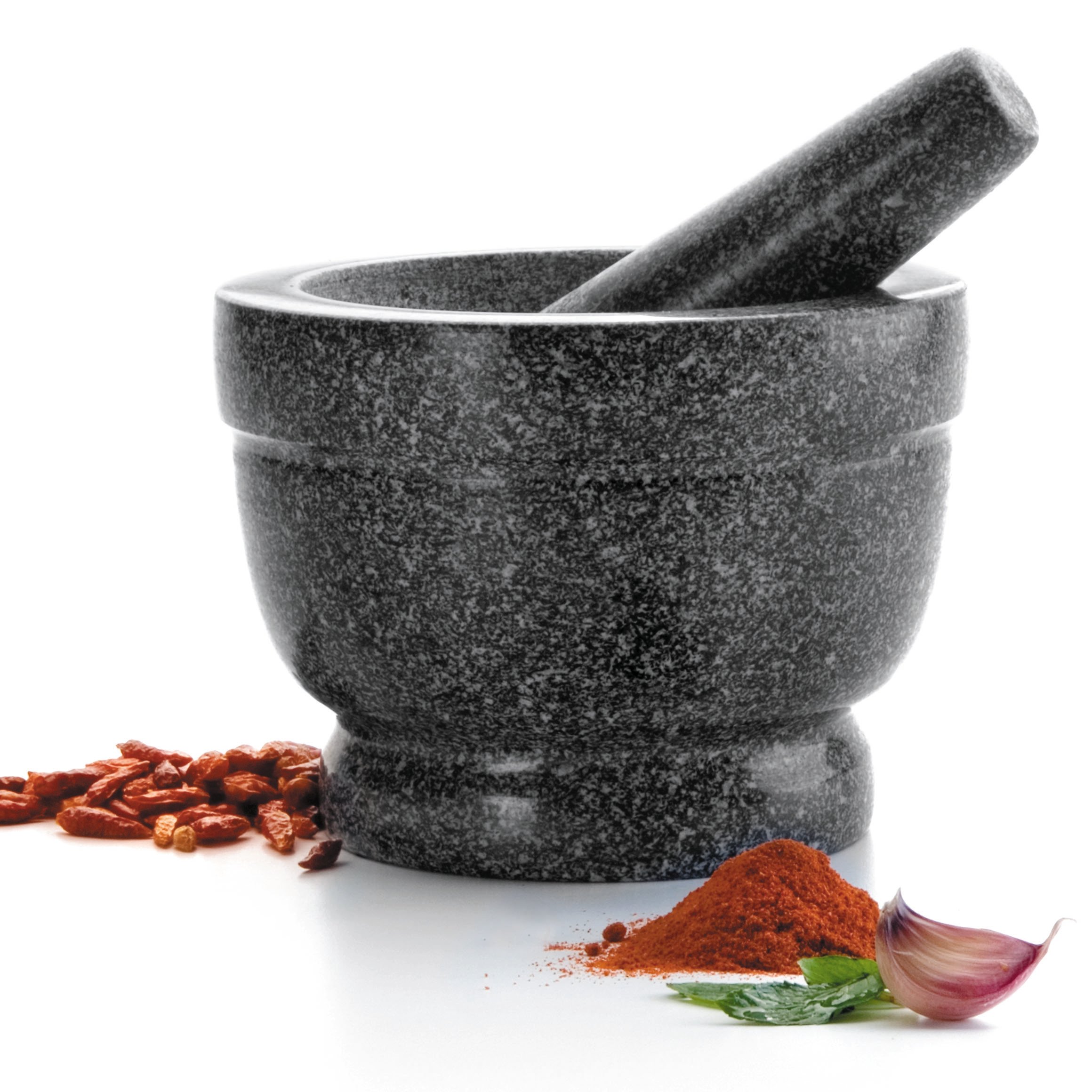 Lacor 60514 Granite Mortar And Pestle, 14 x 10 cm, Black