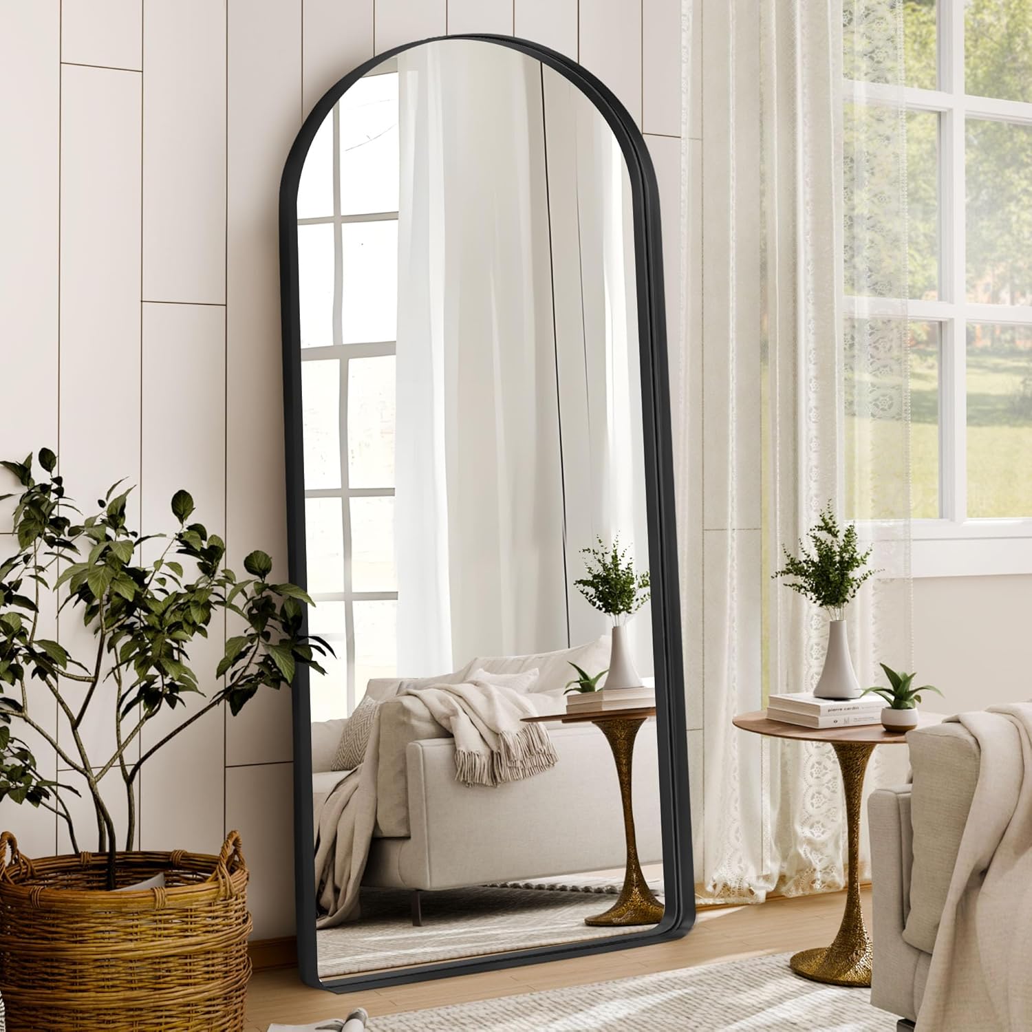 Full Length Mirror 56" x 18", Floor Mirror with Stand, Wall Mounted Hanging Body Mirror, Shatter-Resistant HD Glass with Aluminum Alloy Frame for Bedroom, Living Room, Dressing Area, Gold