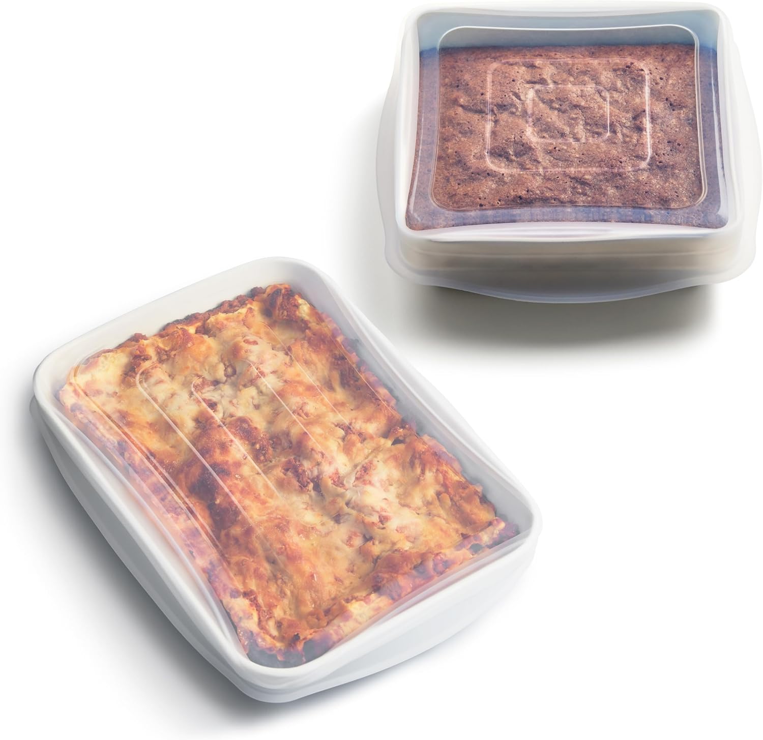 Stasher Reusable Silicone Stretch Lid for Casseroles, Pans, Baking Dishes–Rectangle Replacement Lid, 9”x13”, Stretchable, Leak-Free, Microwave Safe, Dishwasher Safe, Food Cover, Eco-Friendly, Clear