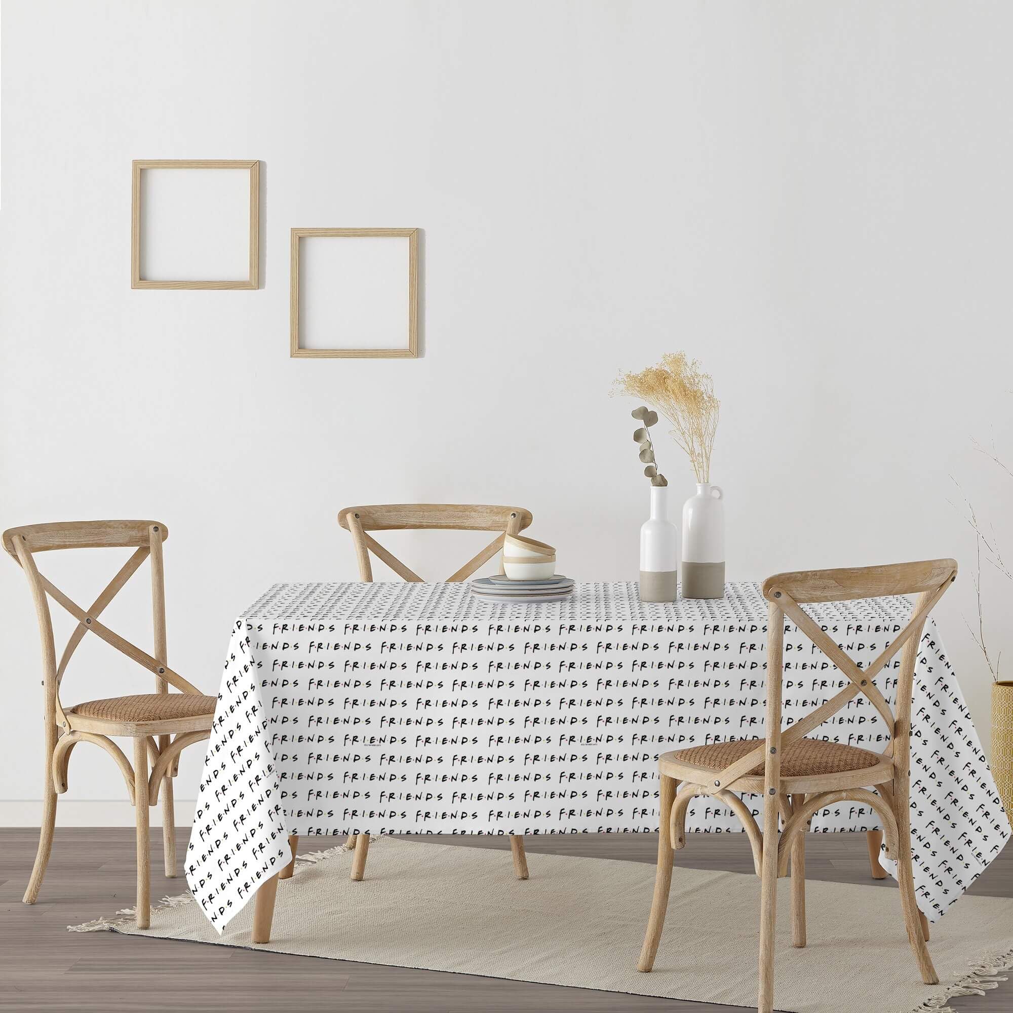 MANTEL RESINADO (TACTO PLASTIFICADO) ANTIMANCHAS MODELO FRIENDS WHITE