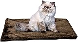 Furhaven ThermaNAP Self-Warming Cat Bed for Indoor Cats & Small Dogs, Washable & Reflects Body Heat - Quilted Faux Fur Reflective Bed Mat - Espresso, Small Small Espresso