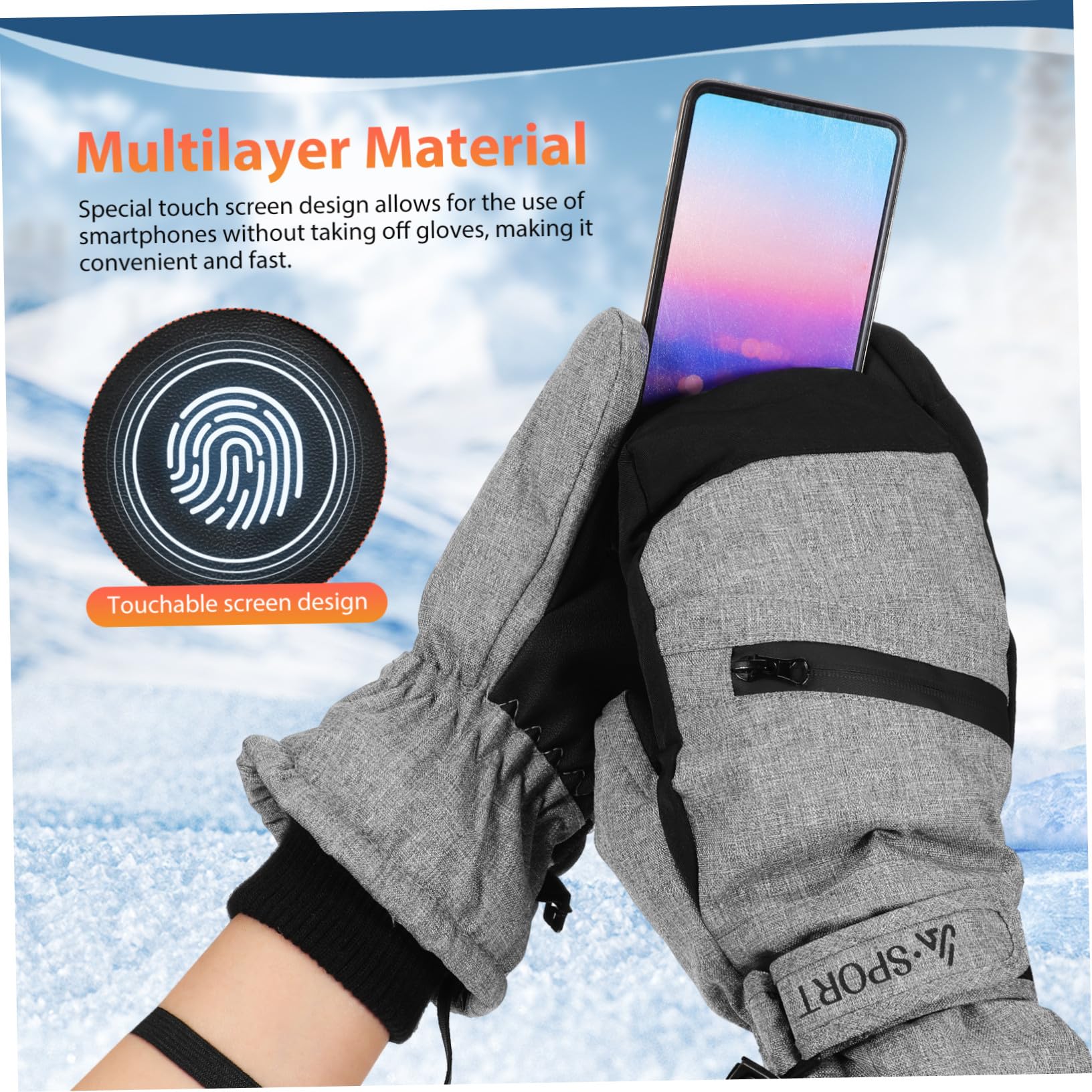 ifundom Guantes Térmicos Impermeables y Cortaviento para Mujer y Hombre Cálidos Pantalla Táctil para Esquí Senderismo y Actividades Invierno