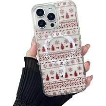 ZTOFERA for iPhone 16 Pro Christmas Phone Case Compatible with Magsafe, Vintage Christmas Pattern Design Cute for Xmax, Anti-Drop Protective Hard Clear Phone Cover for iPhone 16 Pro-Wine Red