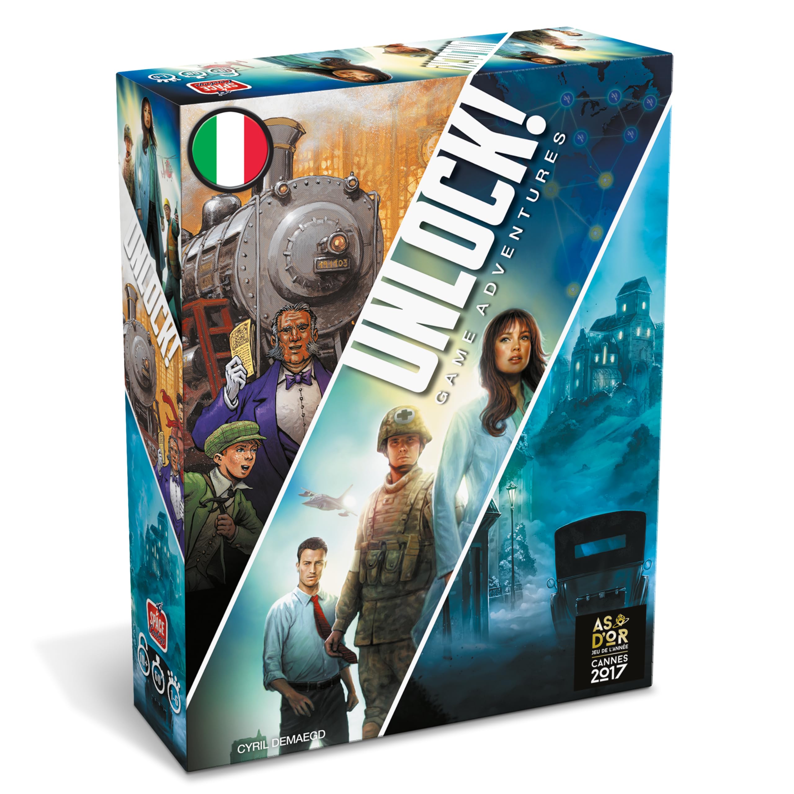 Asmodee Unlock!, Game Adventures, Board Game with App, Escape Room, 1-6 Players, 10+ Years, Italian Edition