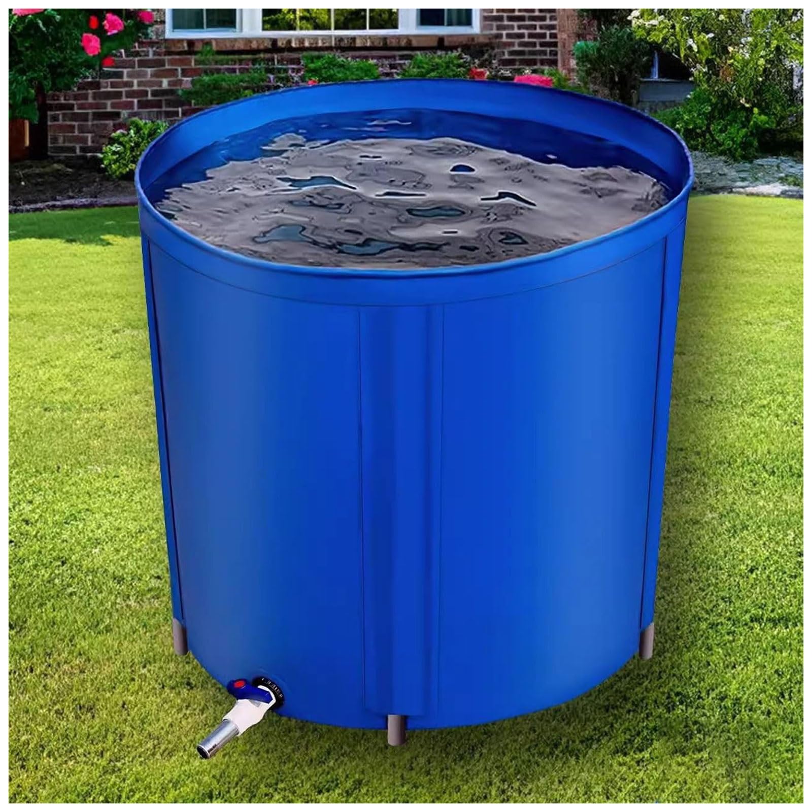 Barril de recogida de agua de lluvia, tanque de vejiga de agua portátil, bolsa de agua de gran capacidad con válvula de drenaje para jardín y estanque de peces sistema de cosecha