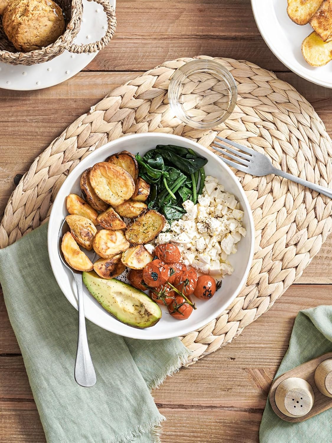 LE TAUCI Pasta Bowls 46oz, Large Salad Bowl, Ceramic Serving Plate, House-warming Wedding Present, Embossment Stoneware Bowl for Fruits, Noodle, Dinner - 9 Inch, Set of 4, Arctic White - Image 3