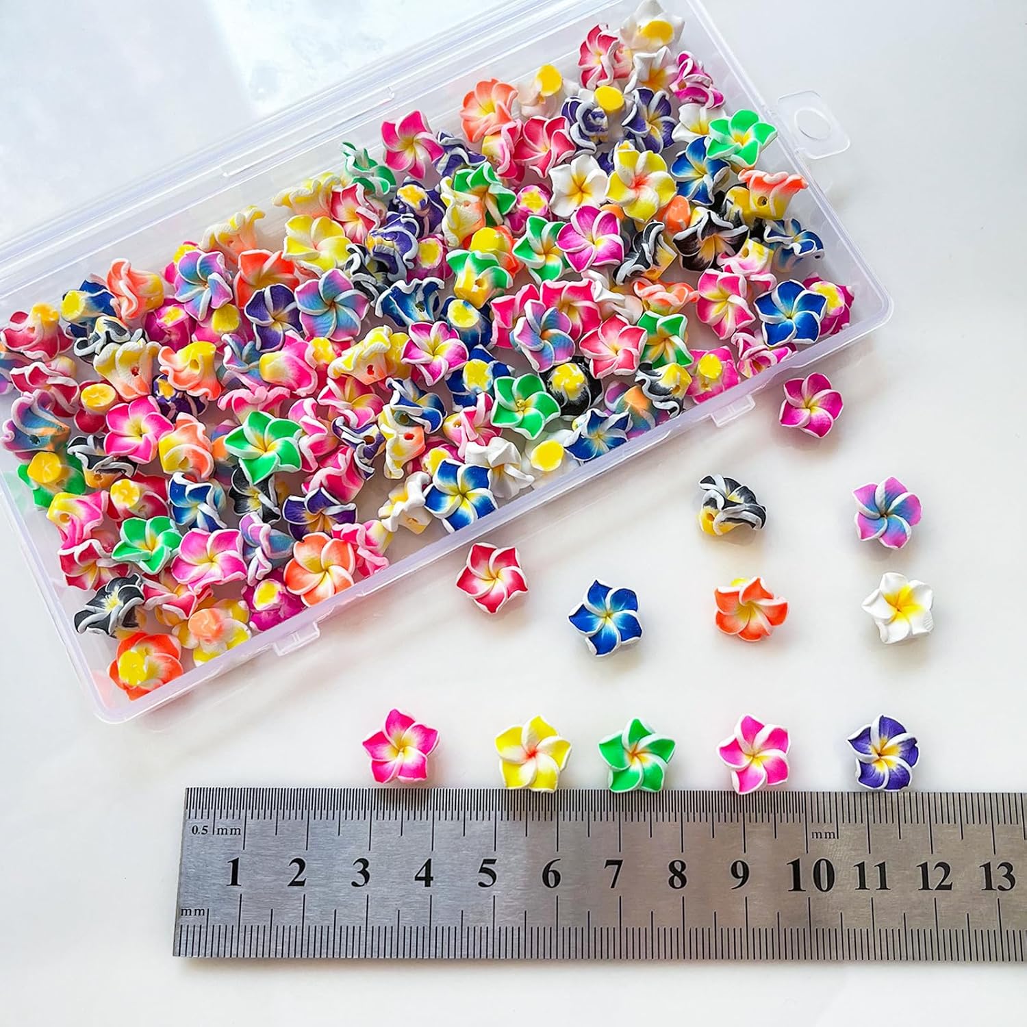 120pcs 12mm Polymer Clay Flower Beads 12 Colors Plumeria Bead Frangipani Floral Spacer Loose Beads Charms for Jewelry Making and Crafting - Image 4