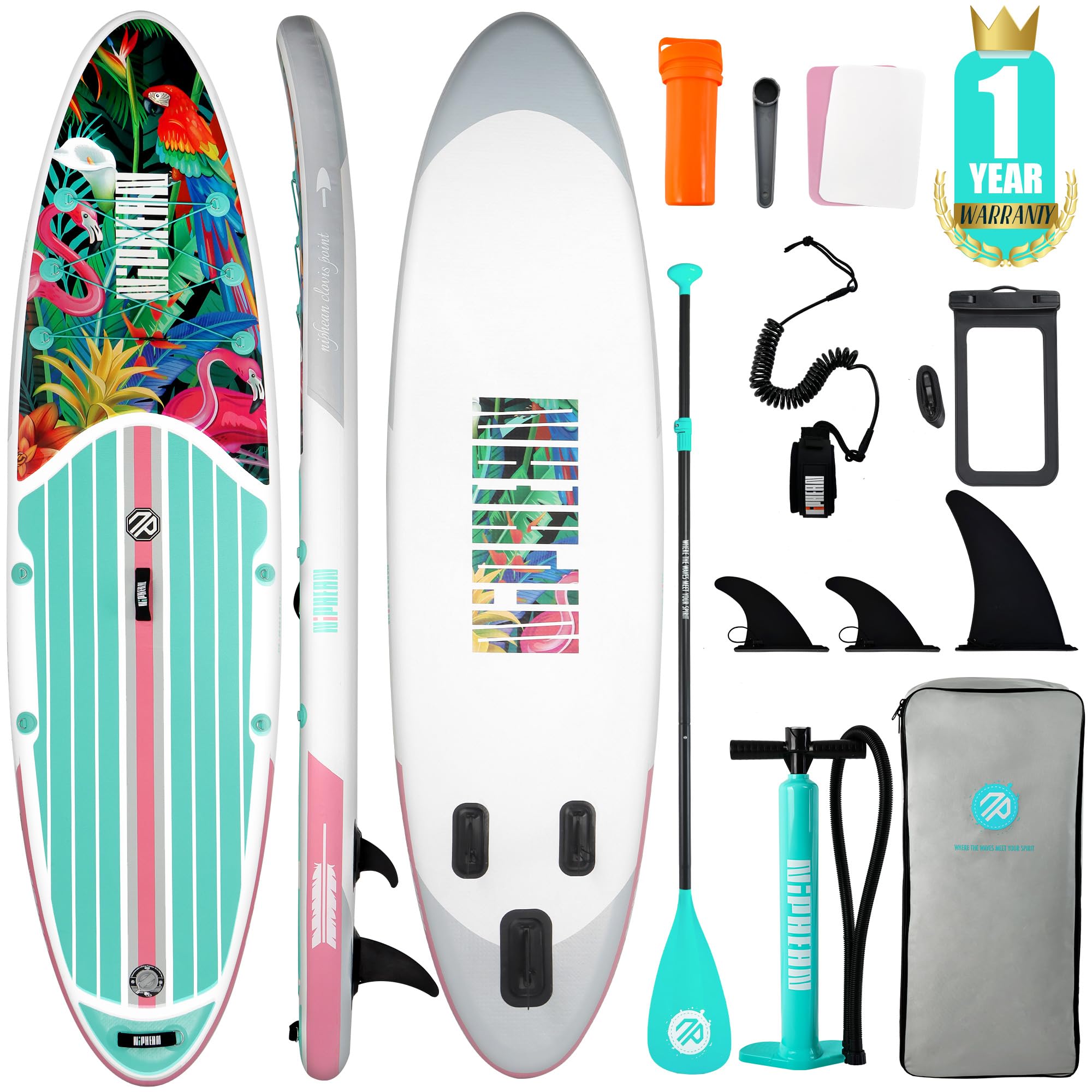 Inflatable Stand Up Paddle Board with SUP Accessories, Anti-Slip EVA Deck, 10’6’’ Inflatable Paddle Boards for Adults & Youth of All Skill Levels