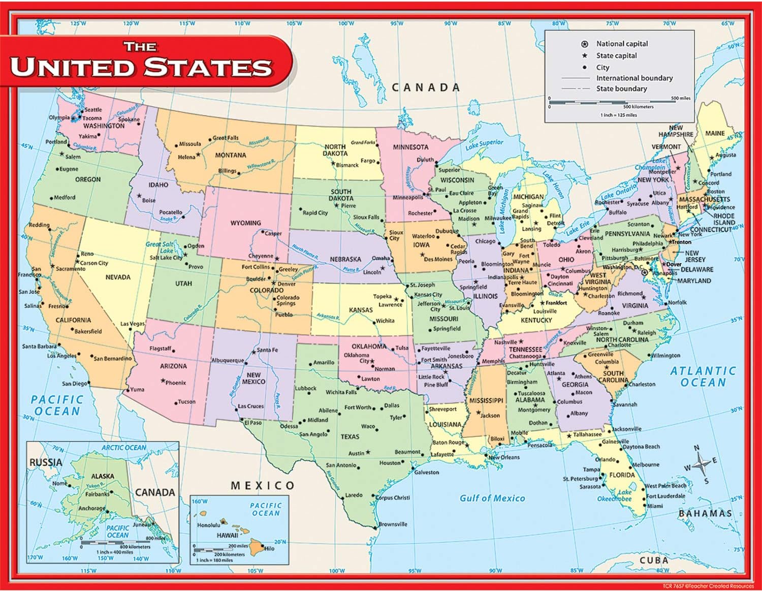 US Map Chart, Multi Color (7657)
