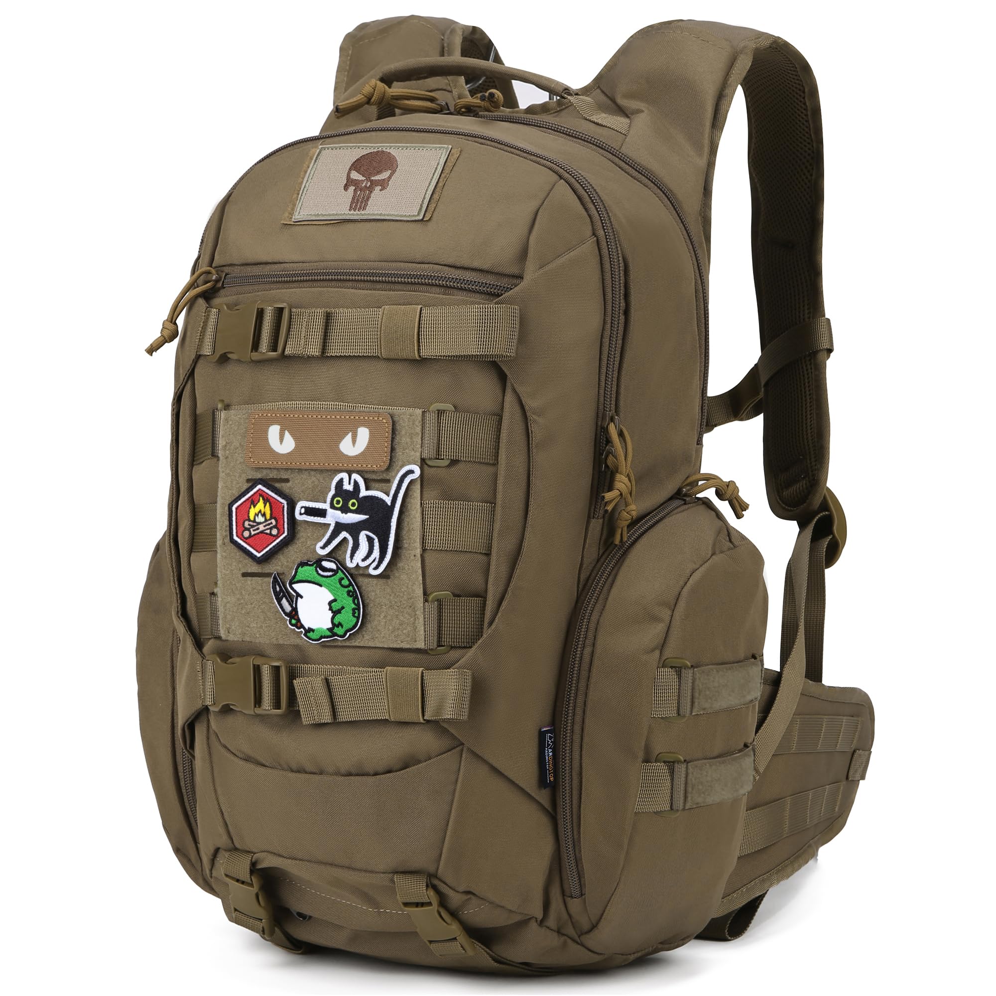 Mardingtop 28L Tactical Trekking Backpack Outdoor Hiking Backpack for Camping Hiking Travel, khaki, 28L