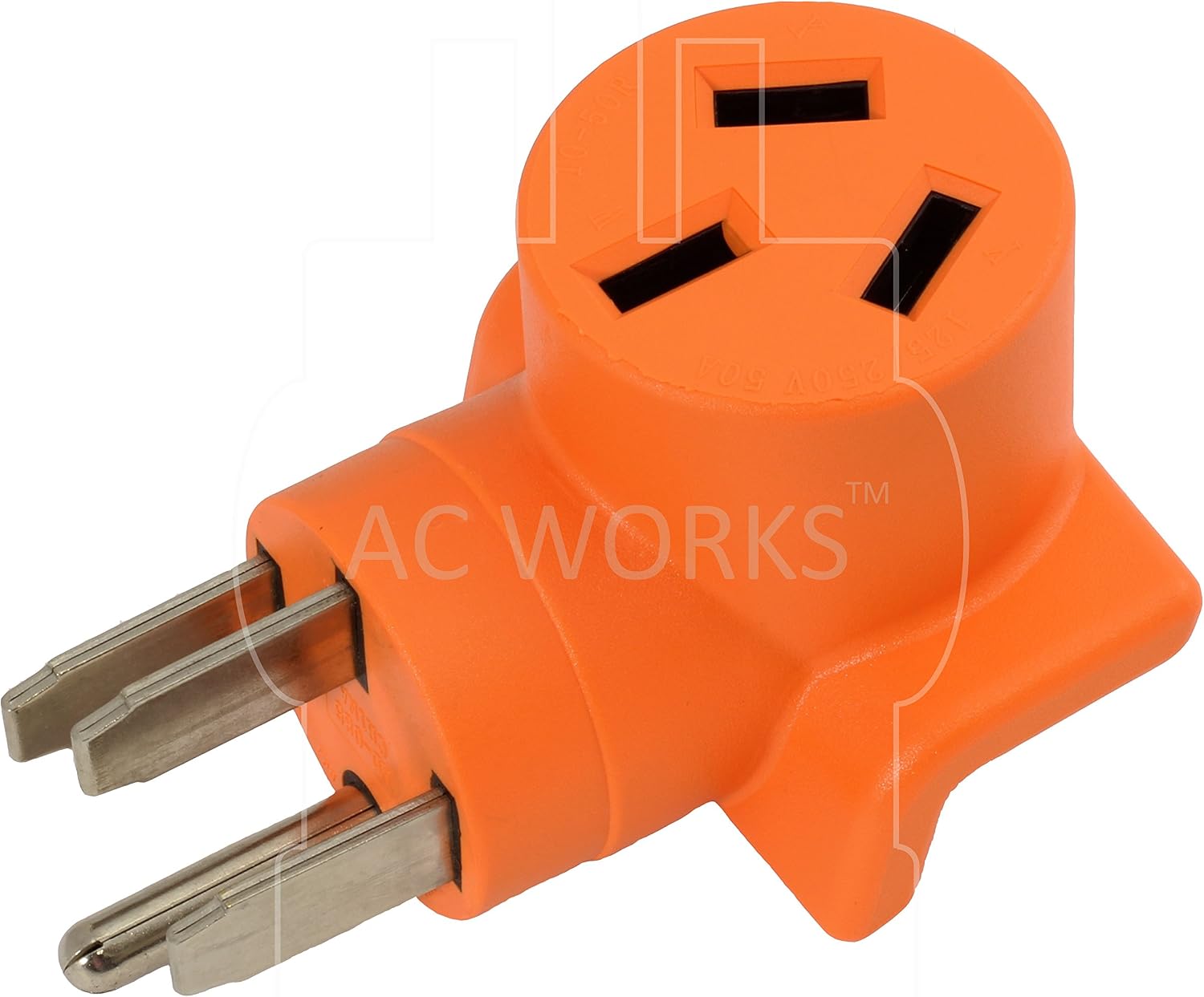70% Off Discount AC WORKS [WD14501050] 10-50 Welder Adapter NEMA 14-50P 50Amp RV/Range/Generator Male Plug to 10-50R Welder outlet Adapter