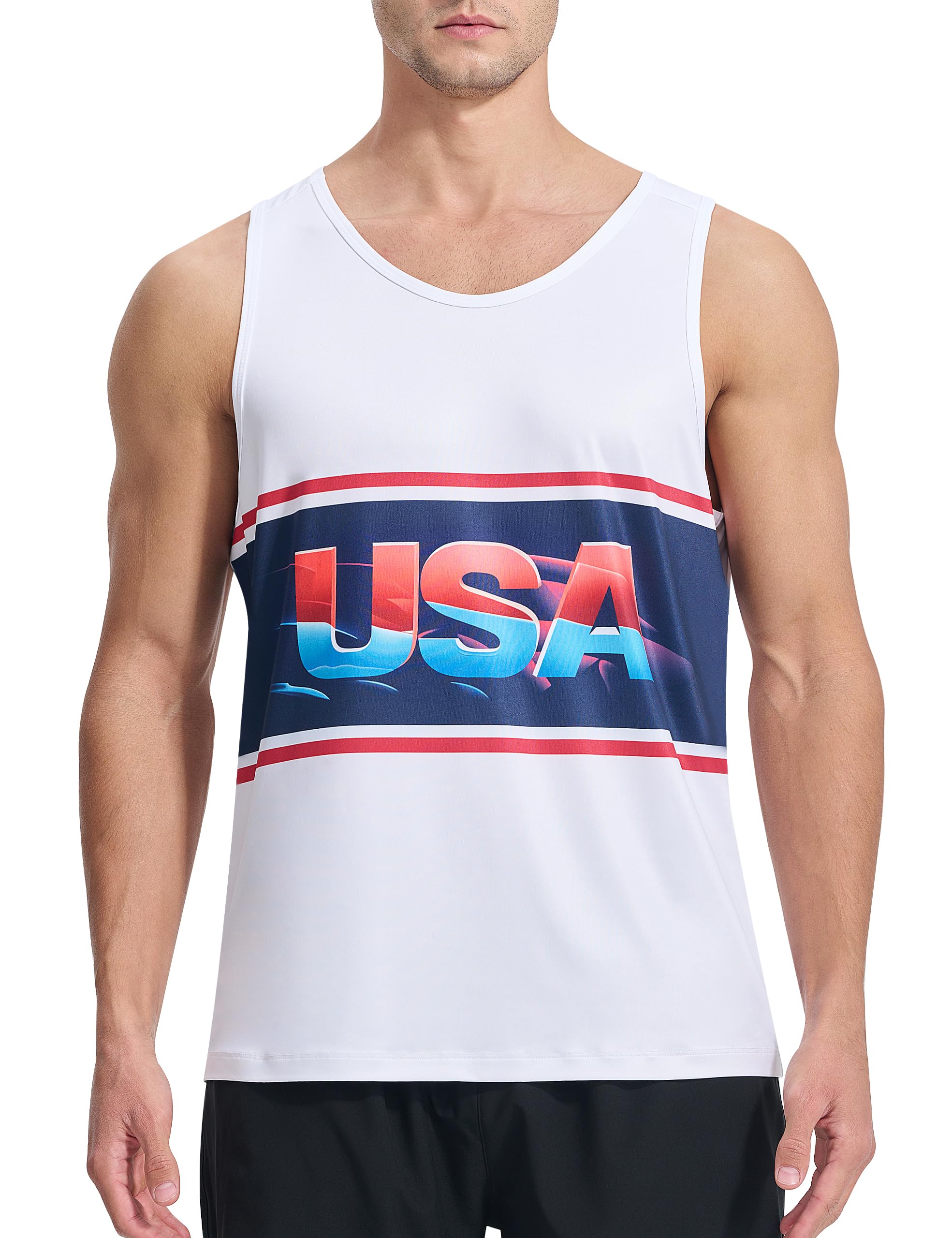 EZRUN Men's Quick Dry Workout Tank Top UPF 50+ Sweat-Wicking Gym Shirt