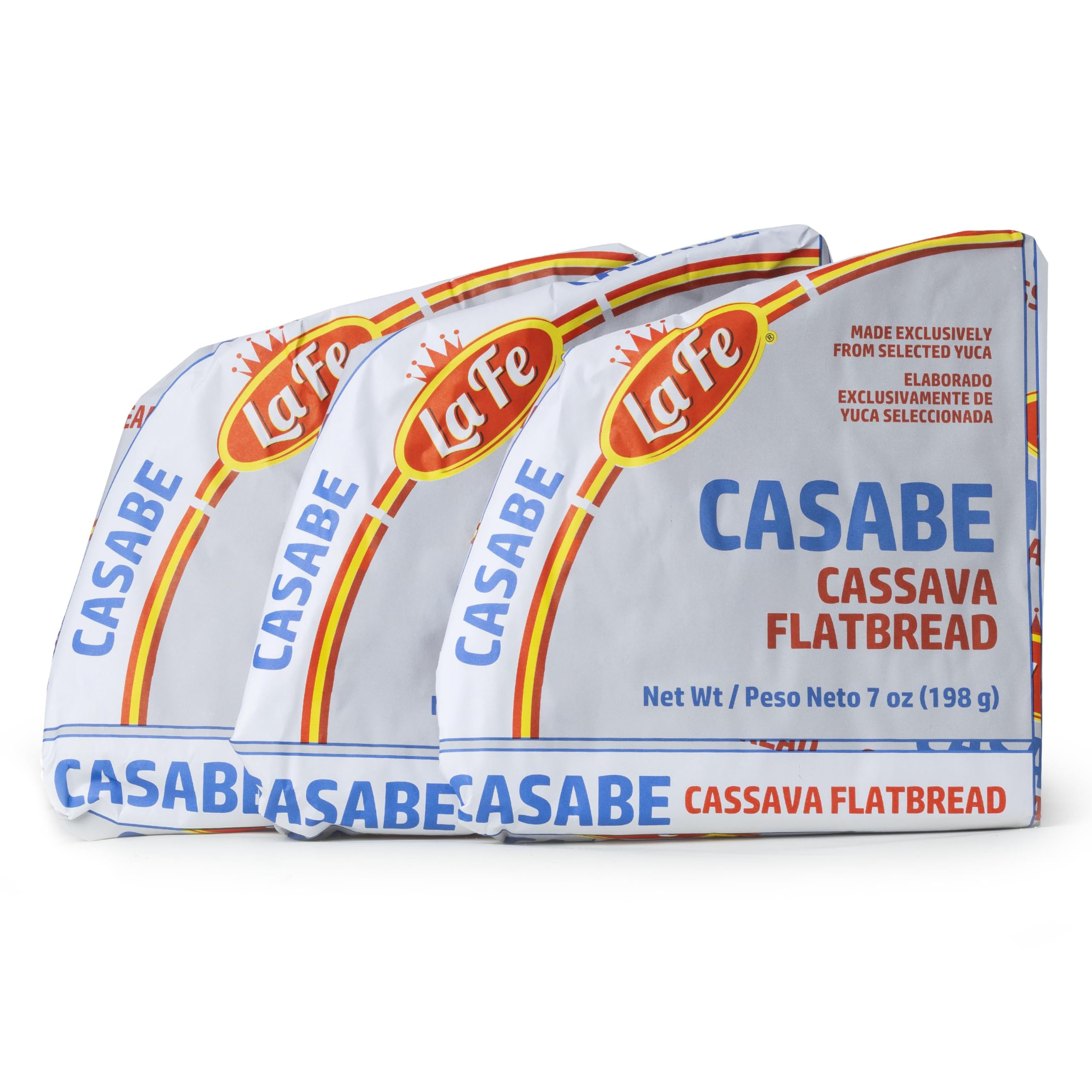 La Fe Casabe Cassava Bread 7oz - 3 Pack - Authentic Caribbean Flavor - Gluten-Free, Nutrient-Rich Traditional Dominican Yuca Flatbread