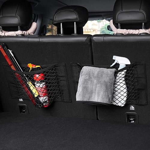 Vista 13 de Universal Mesh Cargo Net Storage Net Wall Sticker Organizer Pouch Bag Storage Mesh Net for Car Trunk Storage Add On Organizers for Car Truck