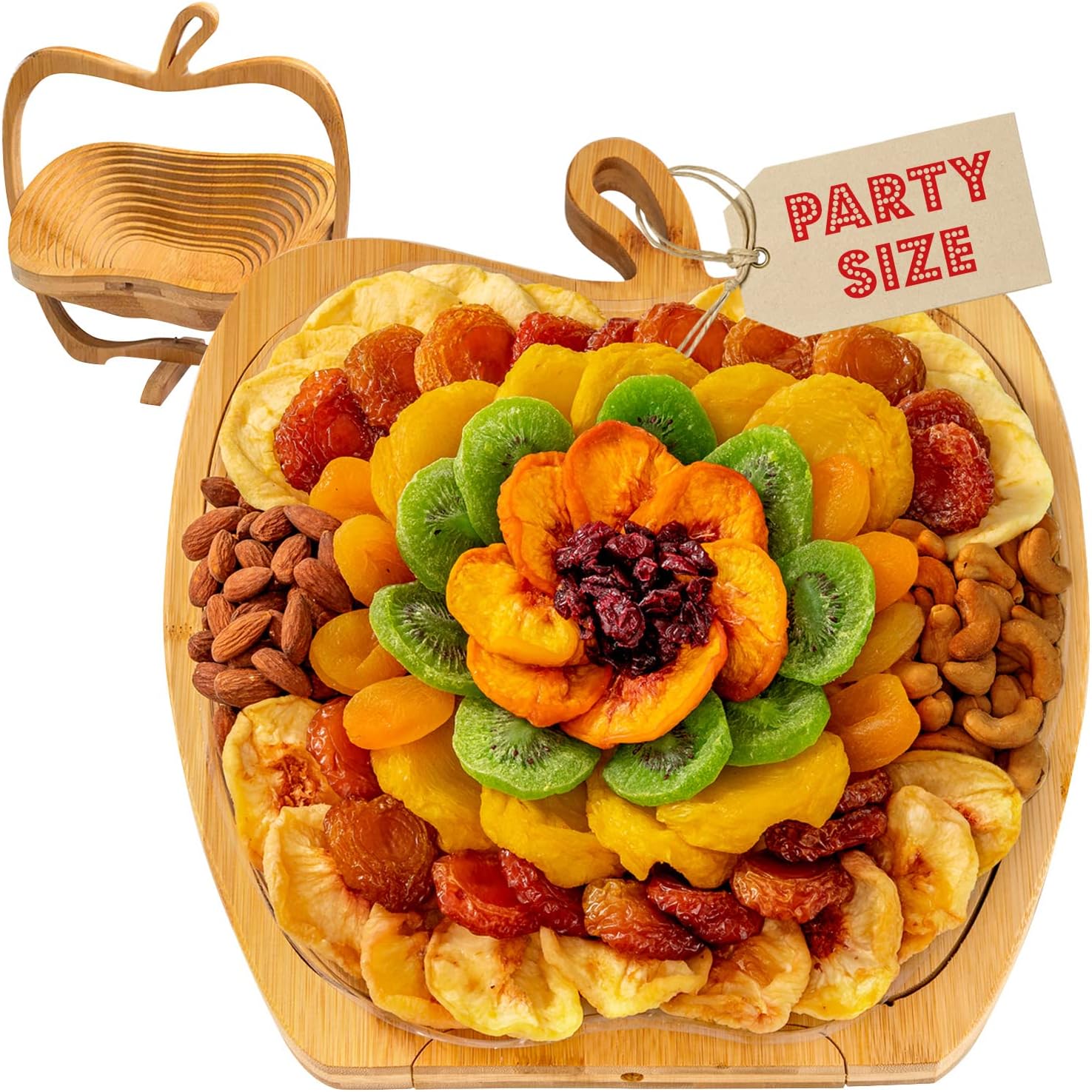 BONNIE AND POP Dried Fruit Nut Gift Basket | Healthy Assorted Natural Snack Gift Tray |Prime Delivery, Extra Large Variety Holiday Food Tray- Birthday, Sympathy, Office, Men, Woman & Families |