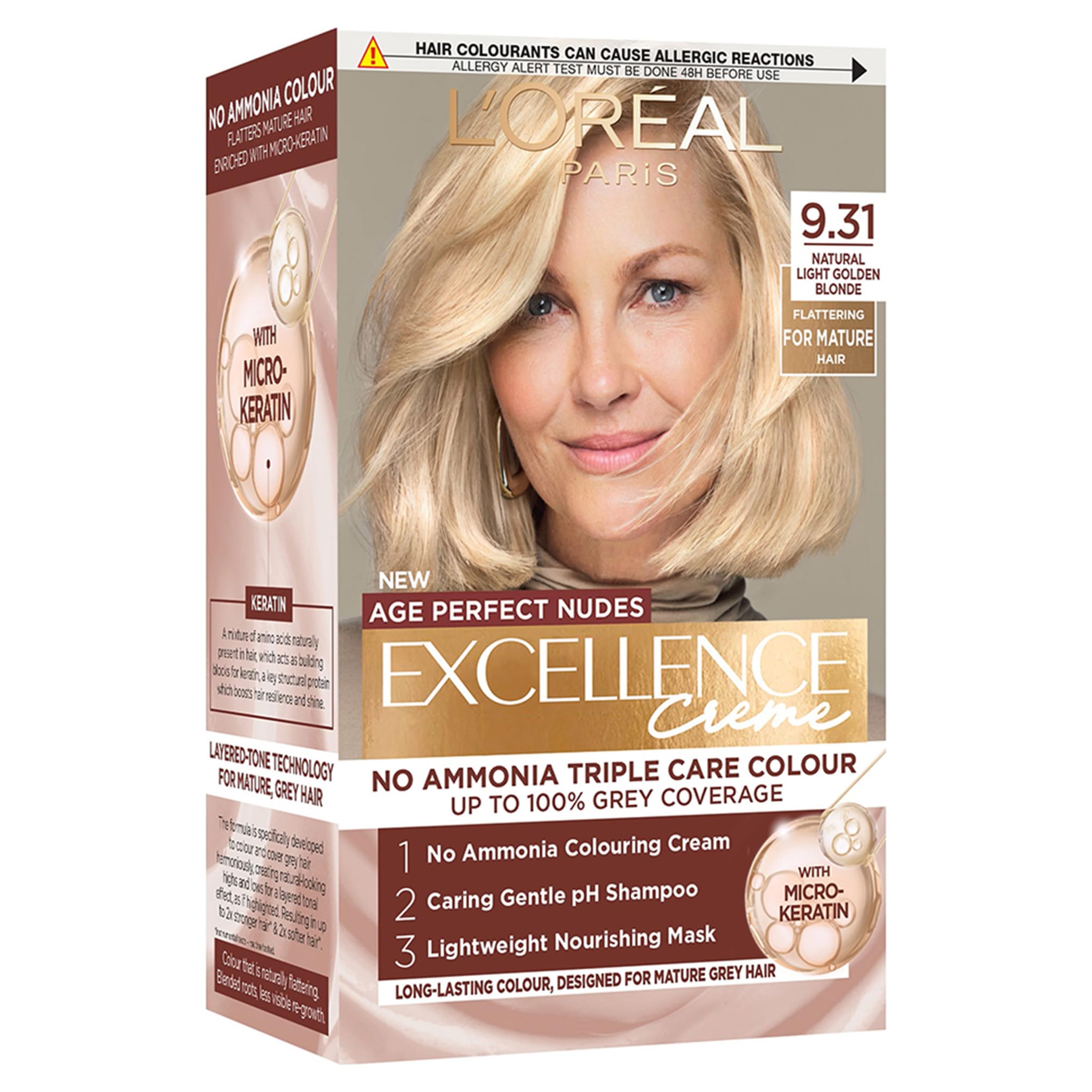 Loreal L'oreal Paris Excellence Age Perfect Nudes 9.31 Natural Blonde Light/Golden