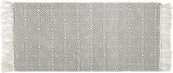 Amazon.com: Cotton Rag Rug with Tassel,SHACOS Fully Reversible Area ...
