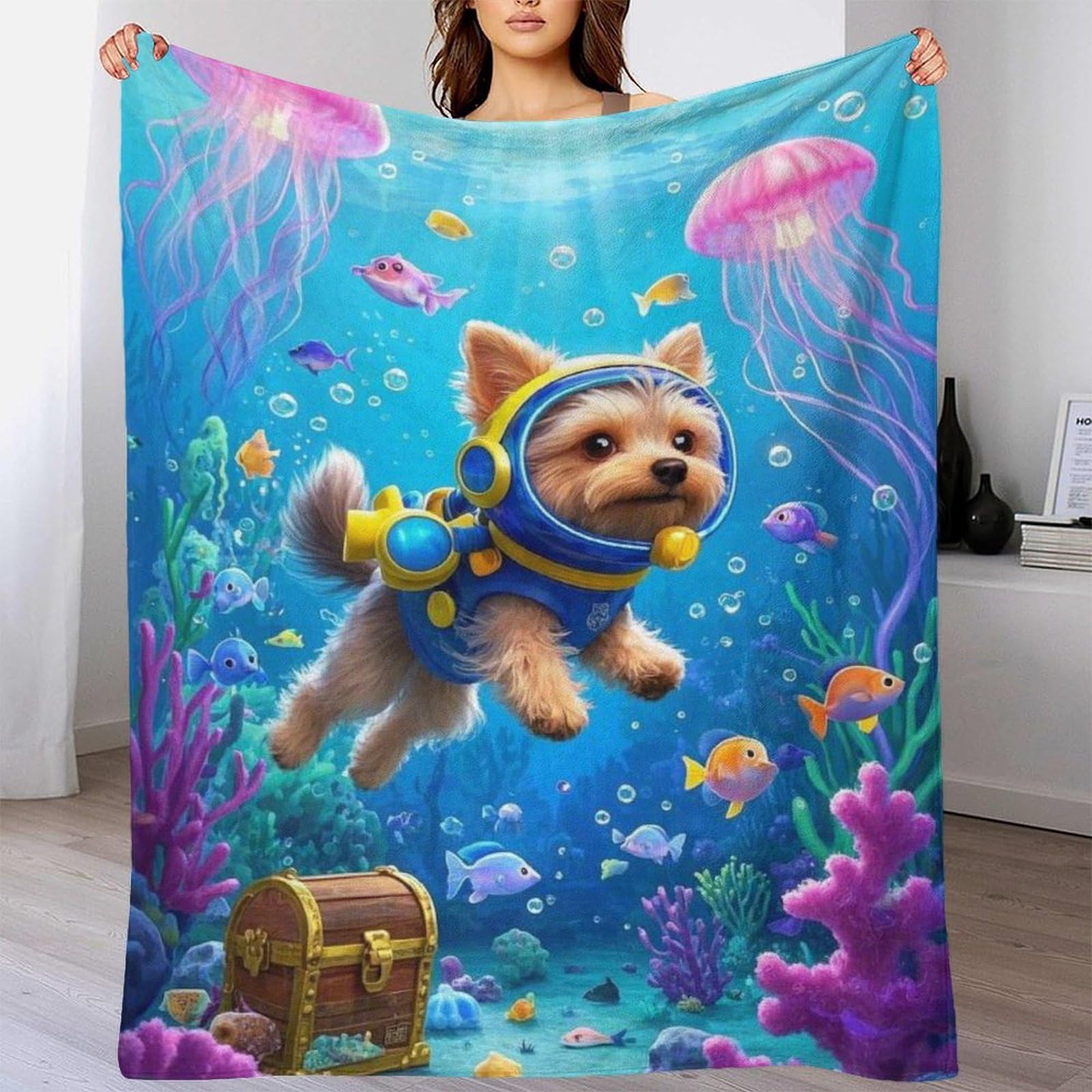 Yorkshire Terrier Blanket Blankets Soft All Seasons is Suitable Couch, Sofa Bedroom Living Room 60x80inch(150x200cm)