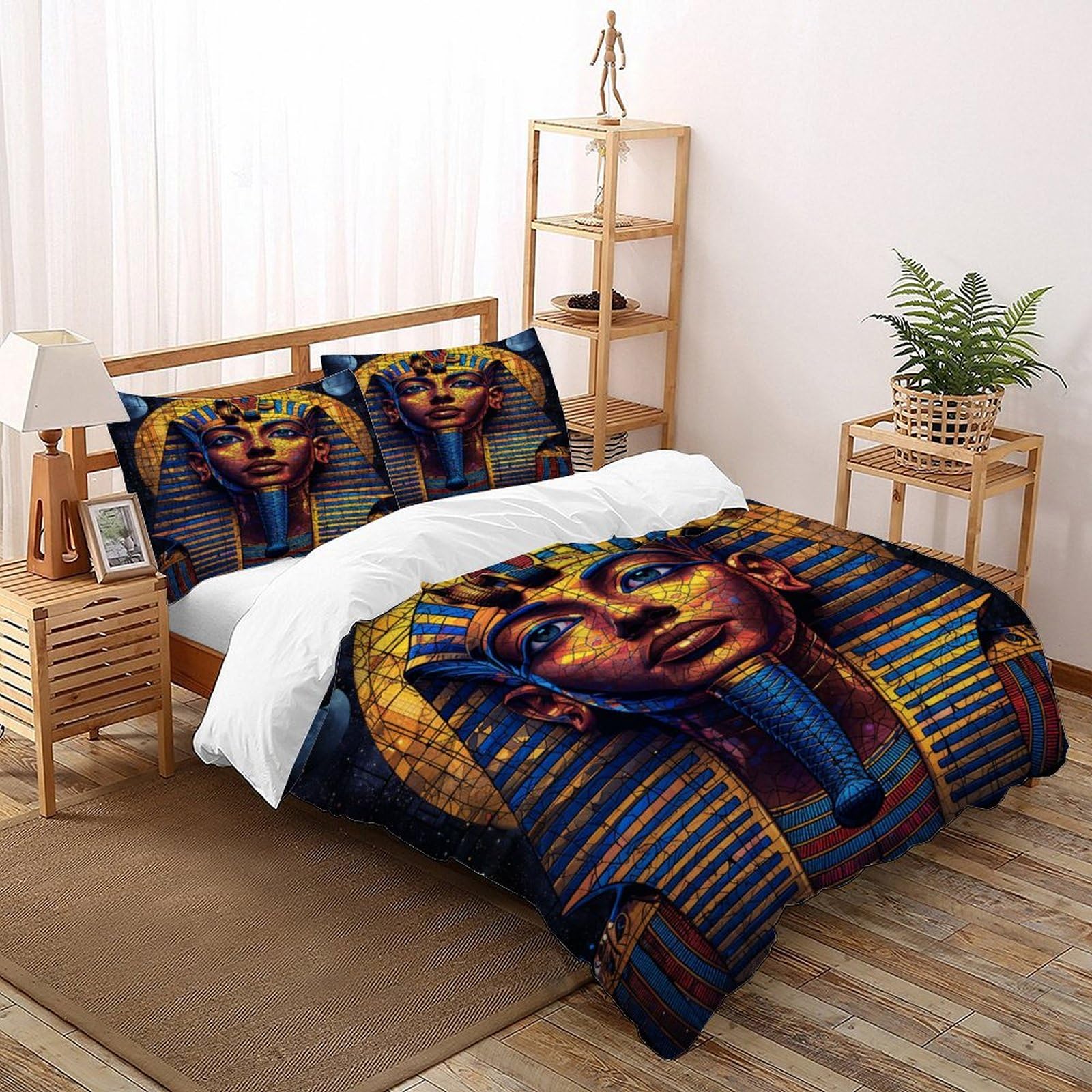 Housse de couette 3 pièces Égypte avec fermeture éclair lit 260x220cm