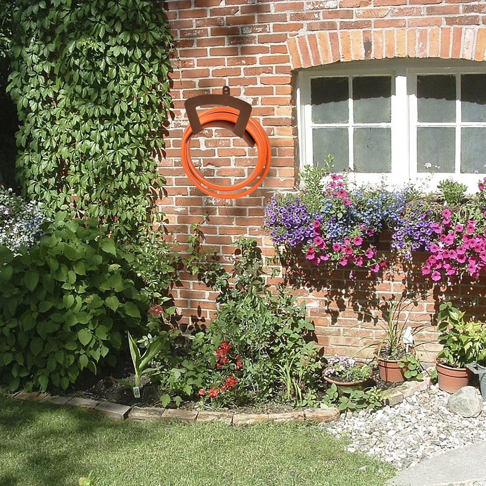 Aufbewahrungsgestell für Bewässerungsschläuche aus robustem Eisen, Gartenschlauchhalter für Außenbereich und kleine Höfe, zuverlässiger Schlauchhalter zur Wandmontage