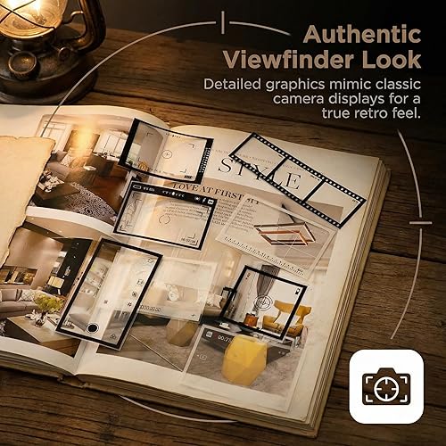 Miniatura 7 de 60 calcomanías de película retro para cámara, calcomanías decorativas para marco de película, 3 juegos de calcomanías de bordes surtidos para