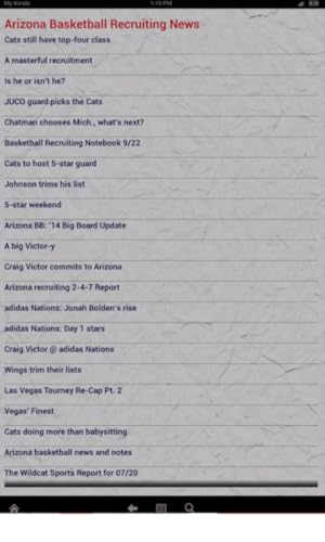 Arizona Basketball News (Kindle Tablet Edition)