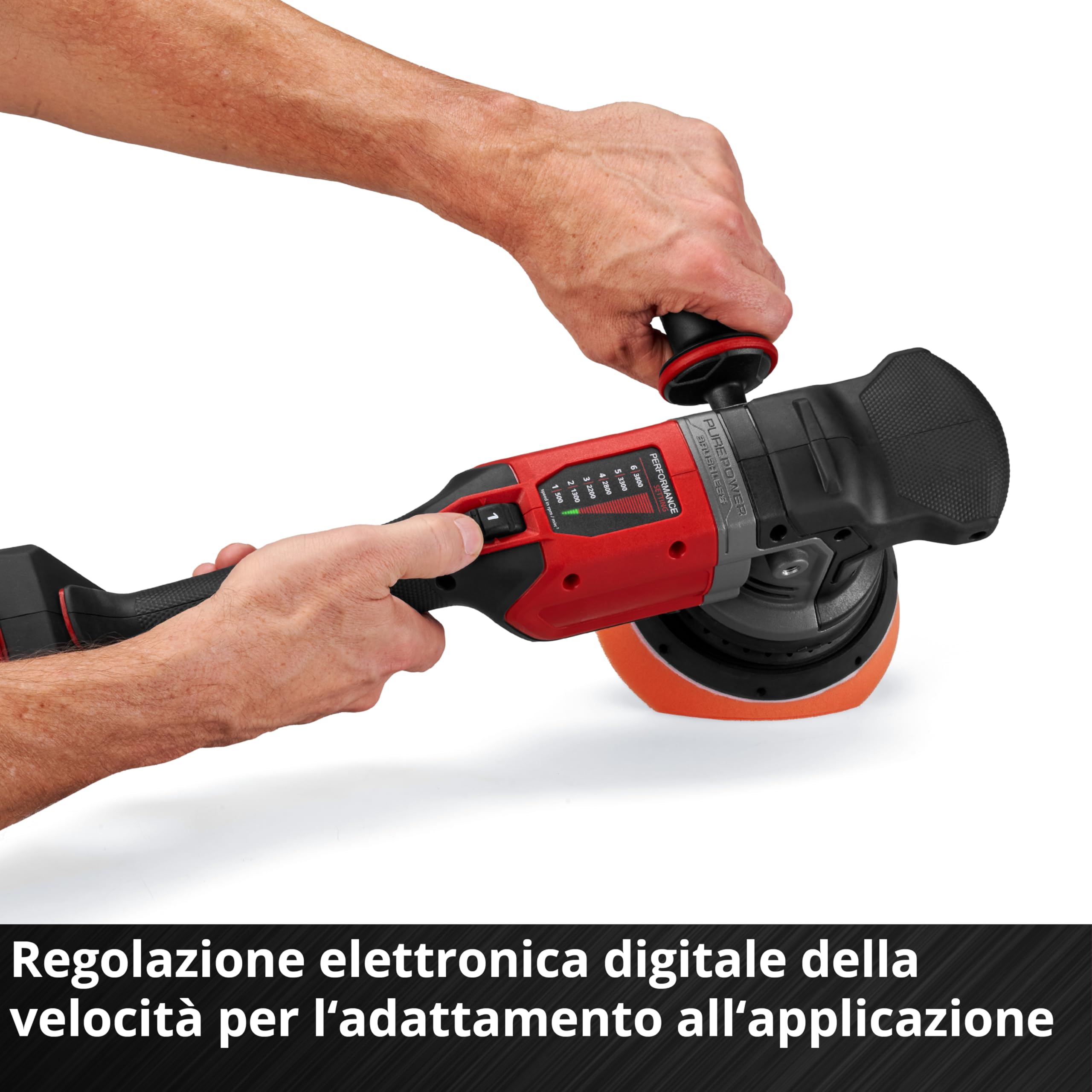 Lucidatrice eccentrica Einhell Professional CP-EP 18/125 Li T BL-Solo Power X-Change (18 V, lucidatura 125 mm, 500 - 3.800 giri/min, incl. 3 tamponi, senza batteria)