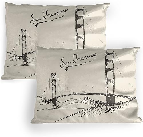 Miniatura 10 de Lunarable American Pillow Sham Set of 2, Massachusetts Flagg Holds a Bow and Pointing Downward Arrow, Quality Microfiber Bedding Item for All