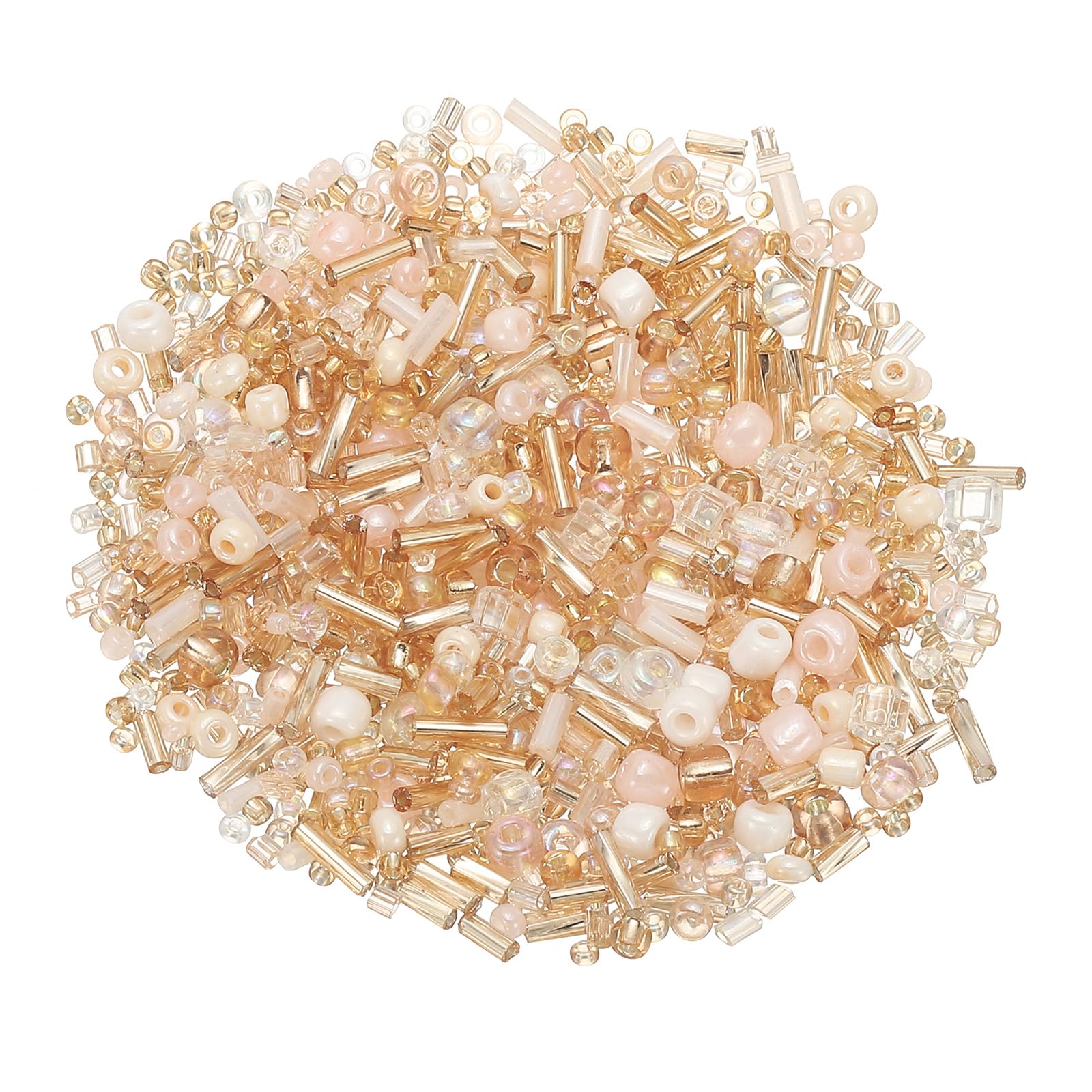 M METERXITY 1000-Pack Mixed Seed Beads 1-4mm/0.04-0.16 Inch Champagne
