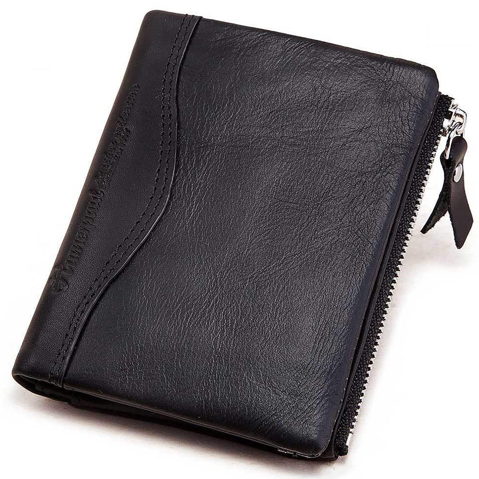 Portfele męskie skórzane, smukła torebka, wbudowany uchwyt na karty,Portfele(Black)