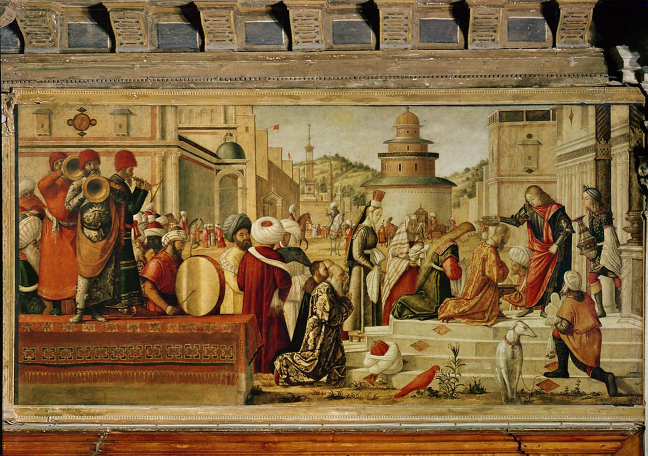 SERENDIPITP Retro Picture Poster Wall Art Pictures Painting St George Baptising the Gentile by Vittore Carpaccio Wall Art Canvas Print for Wall Decor 60x90cm