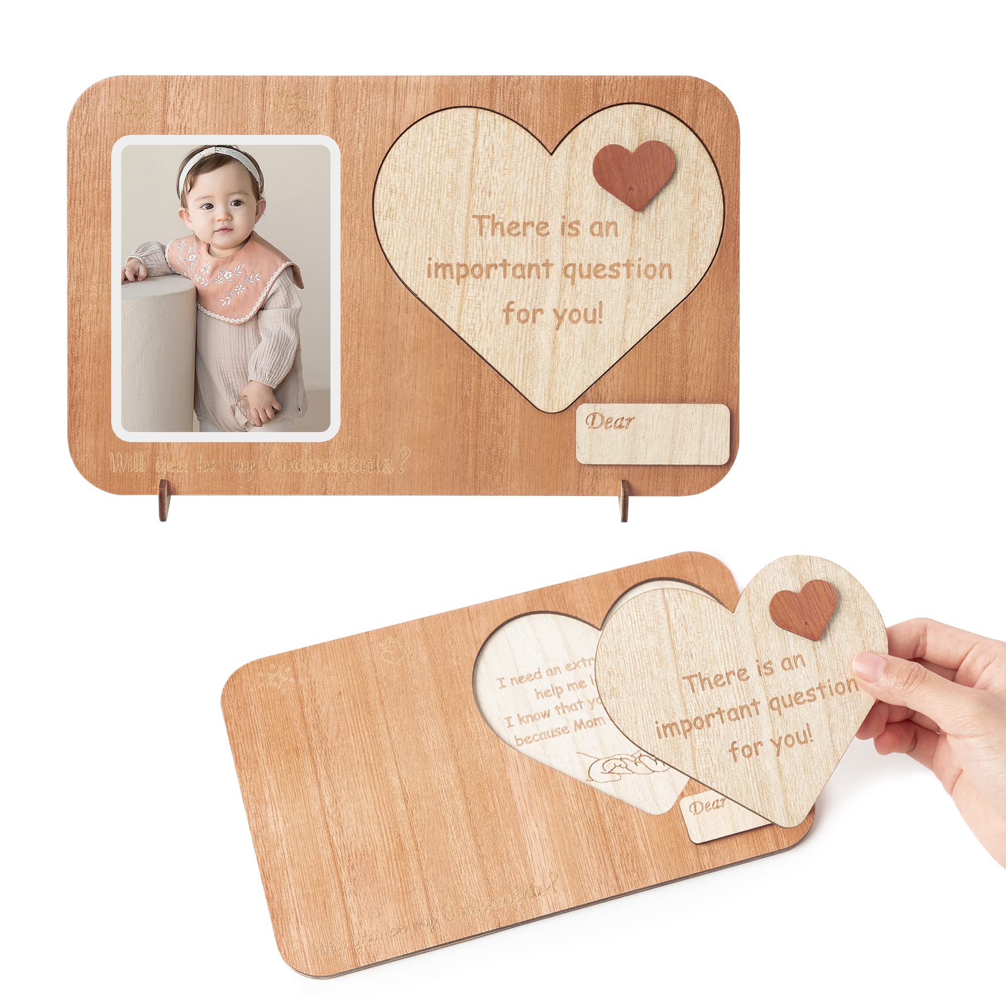 Godparents Proposal Gift Picture Frame, Will You Be My Godparents Photo Frames Announcement Baptism Christmas Christening Gift from Godchild
