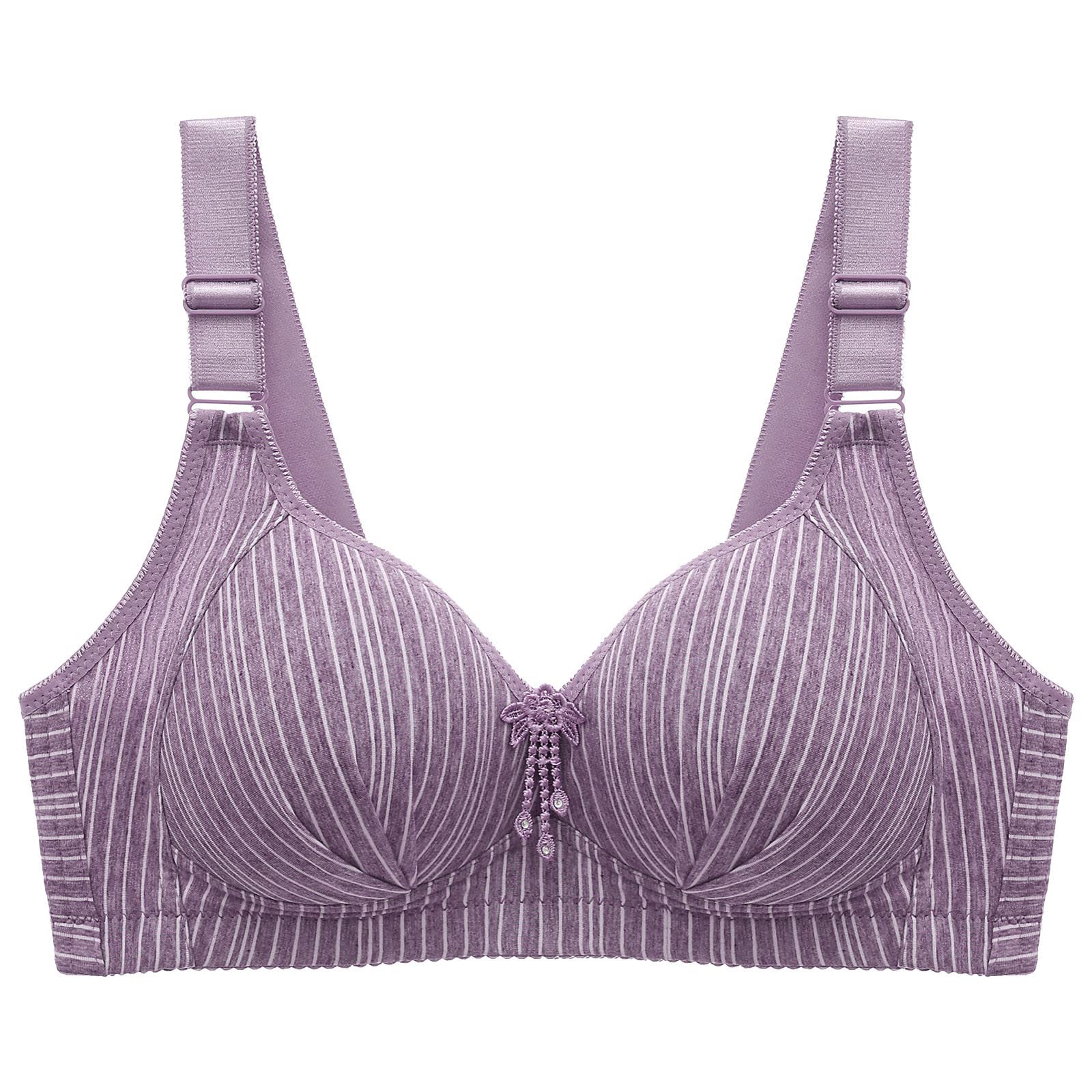 Womens Summer Thin Push-Up Wireless Bra Stripe Jelly Strips No Wire Adjustable Support Bras Comfy Bras Multiway Bras